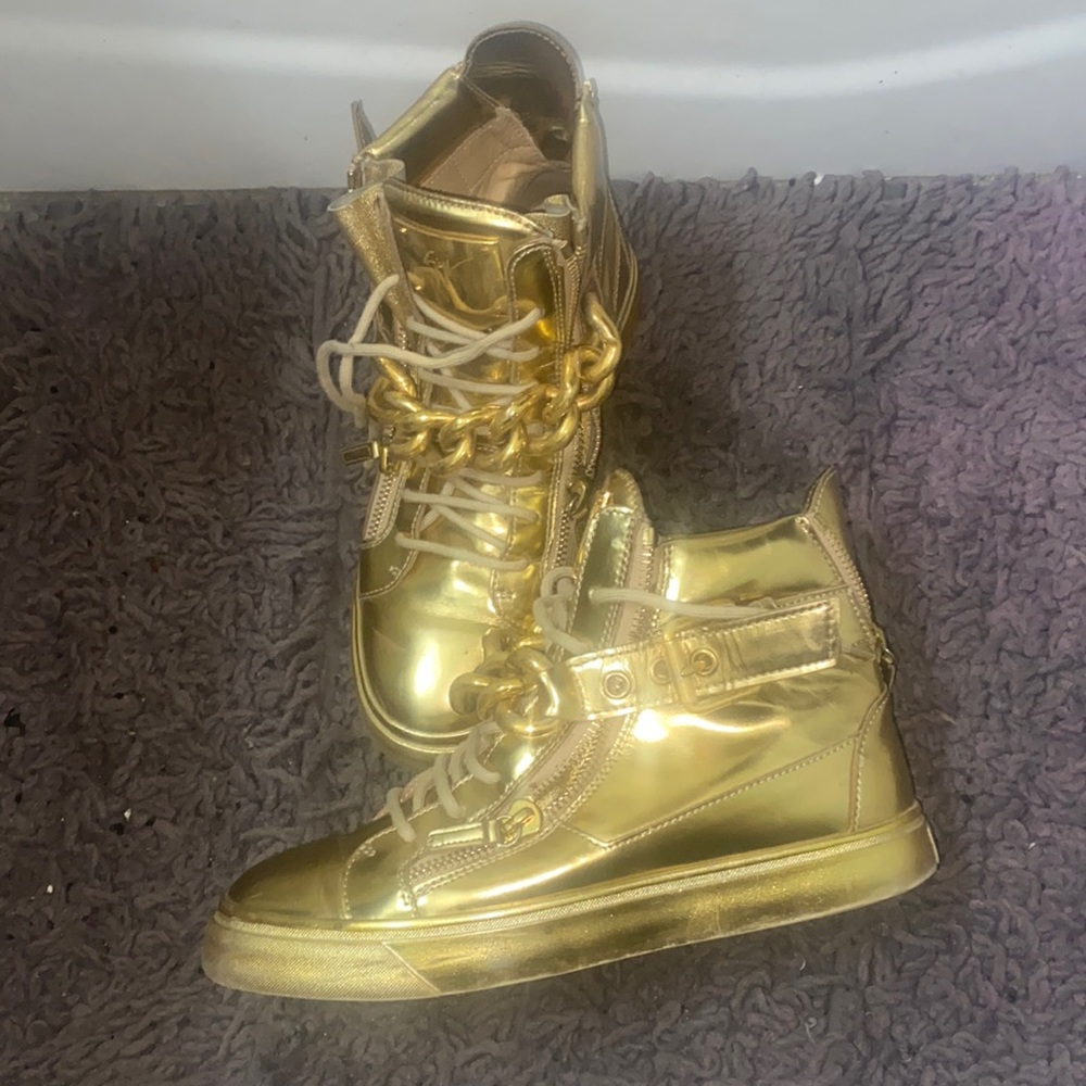 Gold Giuseppe Zanotti Chain Sneakers